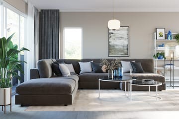 Arken 2-sits Divanmodul i Sammet - Mörkgrå - Möbler - Vardagsrum - Soffor - Modulsoffor - Hörnmodul