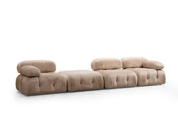 Belgin Högermodul / Fåtölj 95 cm med fasta armstöd och repdetaljer - Beige - Möbler - Vardagsrum - Soffor - Modulsoffor - Hörnmodul