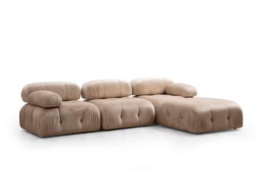 Belgin Högermodul / Fåtölj 95 cm med fasta armstöd och repdetaljer - Beige - Möbler - Vardagsrum - Soffor - Modulsoffor - Hörnmodul