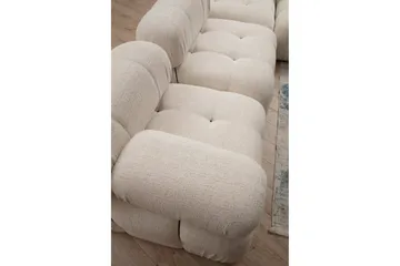 Belgin Högermodul / Fåtölj 95 cm med fasta armstöd och repdetaljer - Cream - Möbler - Vardagsrum - Soffor - Modulsoffor - Hörnmodul