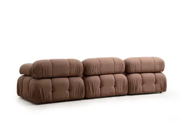 Belgin Vänstermodul / Fåtölj 95 cm med fasta armstöd och repdetaljer - Brun - Möbler - Vardagsrum - Soffor - Modulsoffor - Hörnmodul