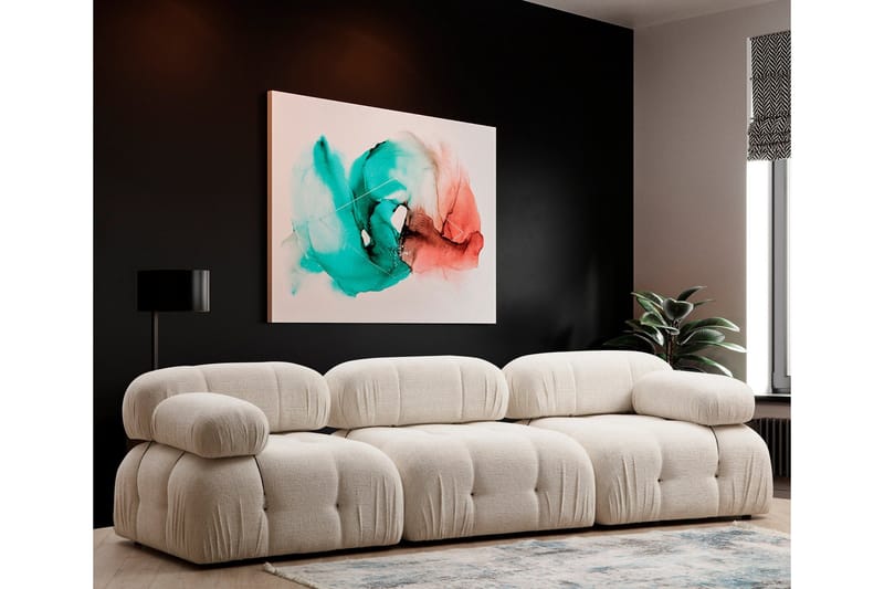 Belgin Vänstermodul / Fåtölj 95 cm med fasta armstöd och repdetaljer - Cream - Möbler - Vardagsrum - Soffor - Modulsoffor - Hörnmodul