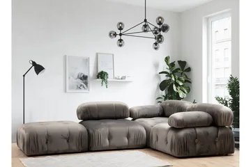 Belgin Vänstermodul / Fåtölj 95 cm med fasta armstöd och repdetaljer - Grå - Möbler - Vardagsrum - Soffor - Modulsoffor - Hörnmodul