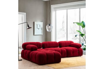 Belgin Vänstermodul / Fåtölj 95 cm med fasta armstöd och repdetaljer - Röd - Möbler - Vardagsrum - Soffor - Modulsoffor - Hörnmodul