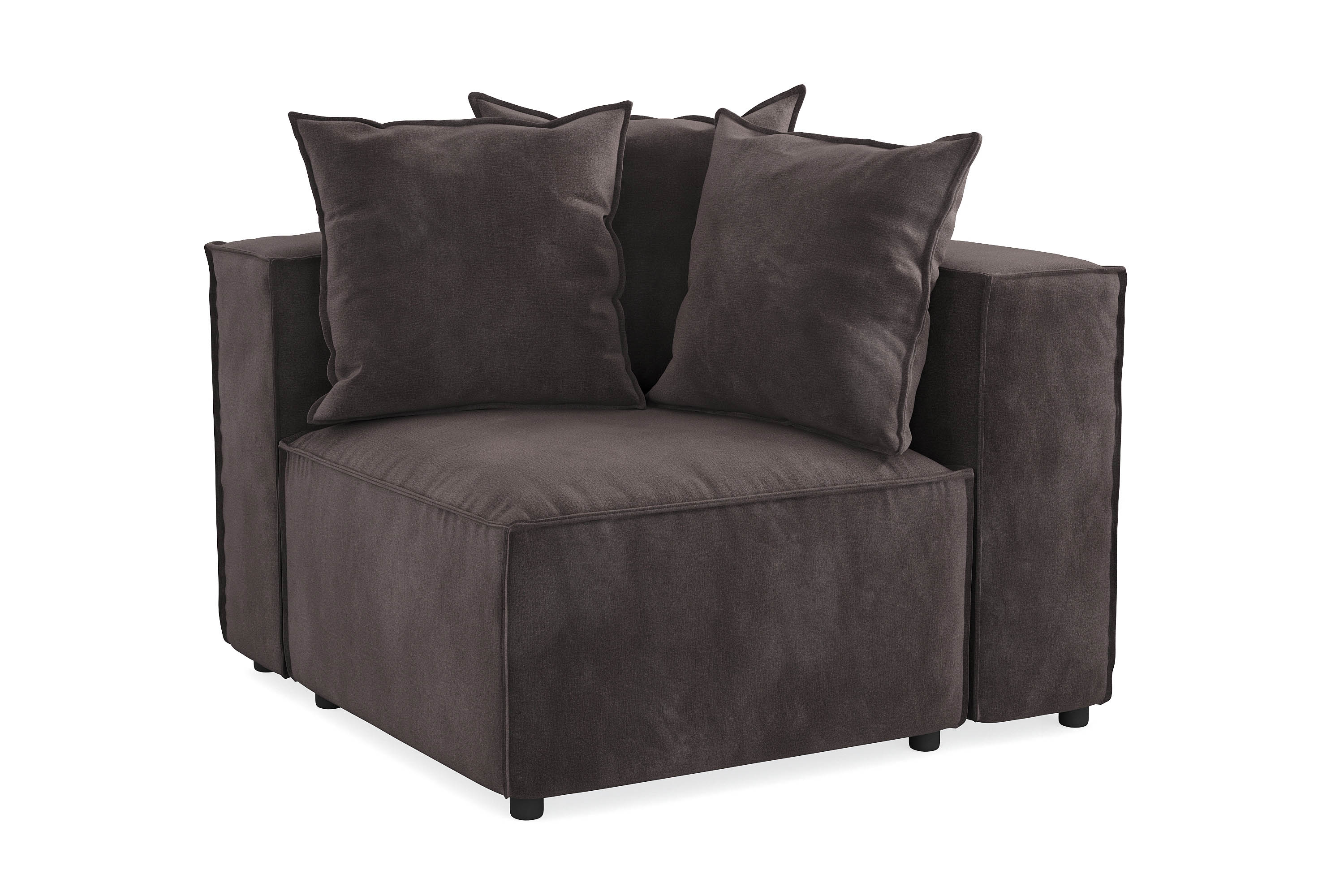 cubo 1-sits högermodul i sammet 108 cm bred - mörkgrå