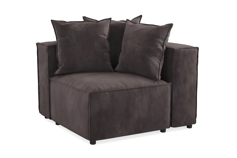 Cubo 1-sits Högermodul i Sammet 108 cm bred - Mörkgrå - Möbler - Vardagsrum - Soffor - Modulsoffor - Hörnmodul