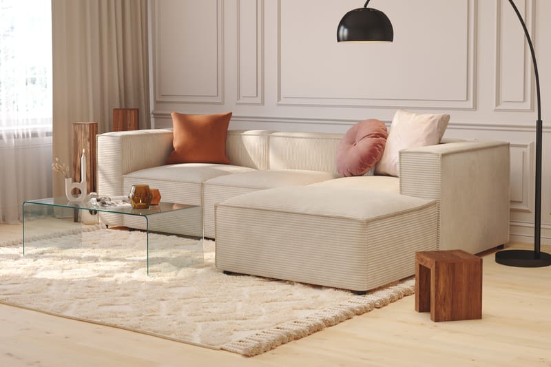 Cubo 1-sits Vänstermodul i Manchester 108 cm bred - Beige - Möbler - Vardagsrum - Soffor - Modulsoffor - Hörnmodul