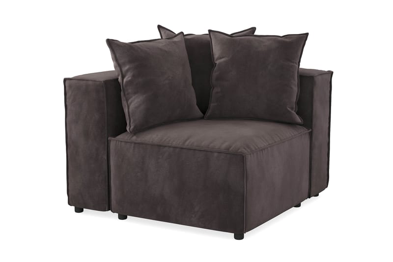 Cubo 1-sits Vänstermodul i Sammet 108 cm bred - Mörkgrå - Möbler - Vardagsrum - Soffor - Modulsoffor - Hörnmodul