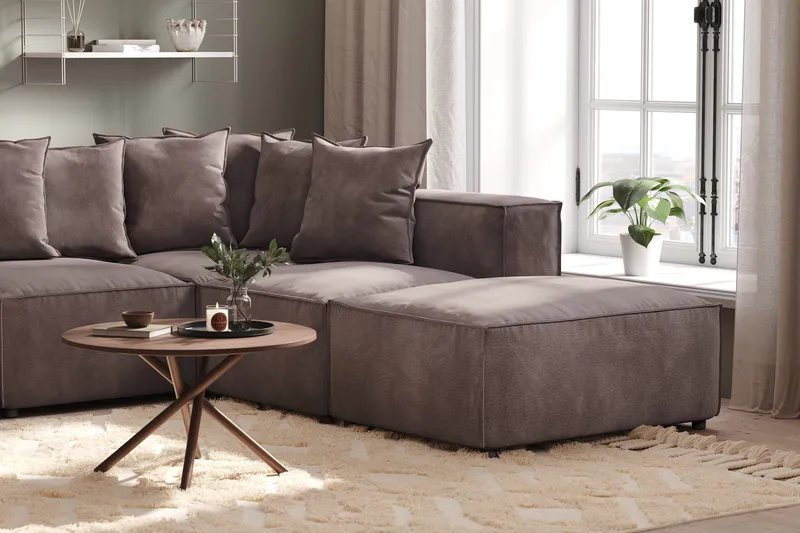 Cubo 1-sits Vänstermodul i Sammet 108 cm bred - Mörkgrå - Möbler - Vardagsrum - Soffor - Modulsoffor - Hörnmodul