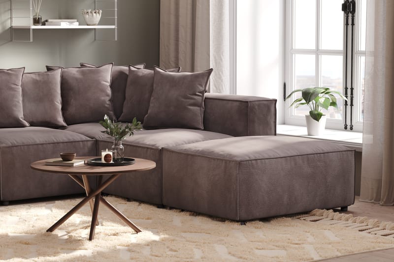 Cubo 1-sits Vänstermodul i Sammet 108 cm bred - Mörkgrå - Möbler - Vardagsrum - Soffor - Modulsoffor - Hörnmodul