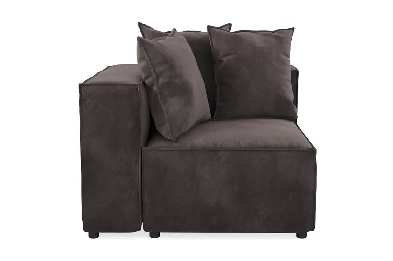Cubo 1-sits Vänstermodul i Sammet 108 cm bred - Mörkgrå - Möbler - Vardagsrum - Soffor - Modulsoffor - Hörnmodul