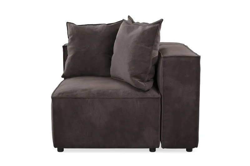 Cubo 1-sits Vänstermodul i Sammet 108 cm bred - Mörkgrå - Möbler - Vardagsrum - Soffor - Modulsoffor - Hörnmodul