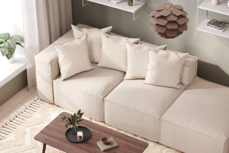 Cubo 1-sits Vänstermodul i Tyg 108 cm bred - Beige - Möbler - Vardagsrum - Soffor - Modulsoffor - Hörnmodul