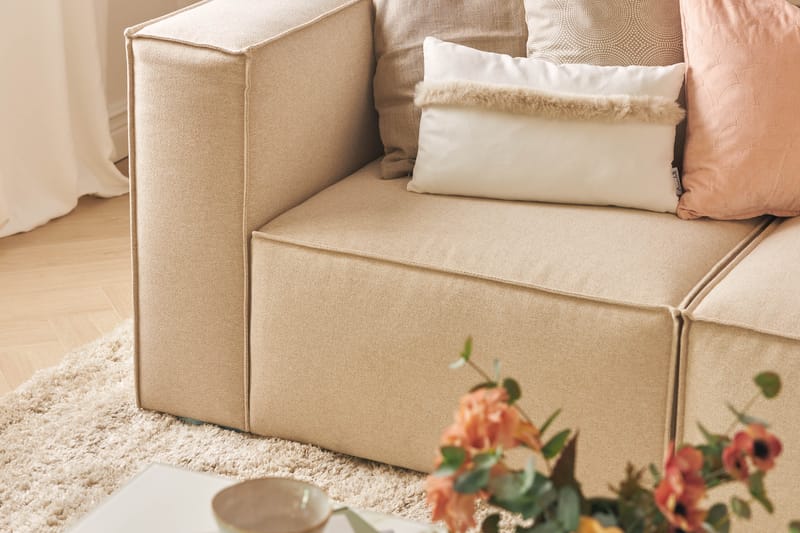 Cubo 1-sits Vänstermodul i Tyg 108 cm bred - Beige - Möbler - Vardagsrum - Soffor - Modulsoffor - Hörnmodul