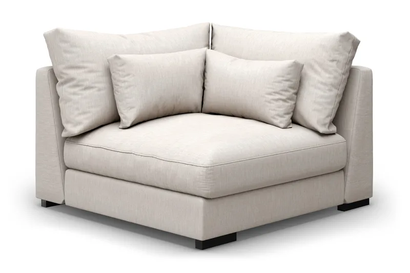 Dubai 1-sits Extra Djup Hörnmodul för Modulsoffa i Tyg, Beige