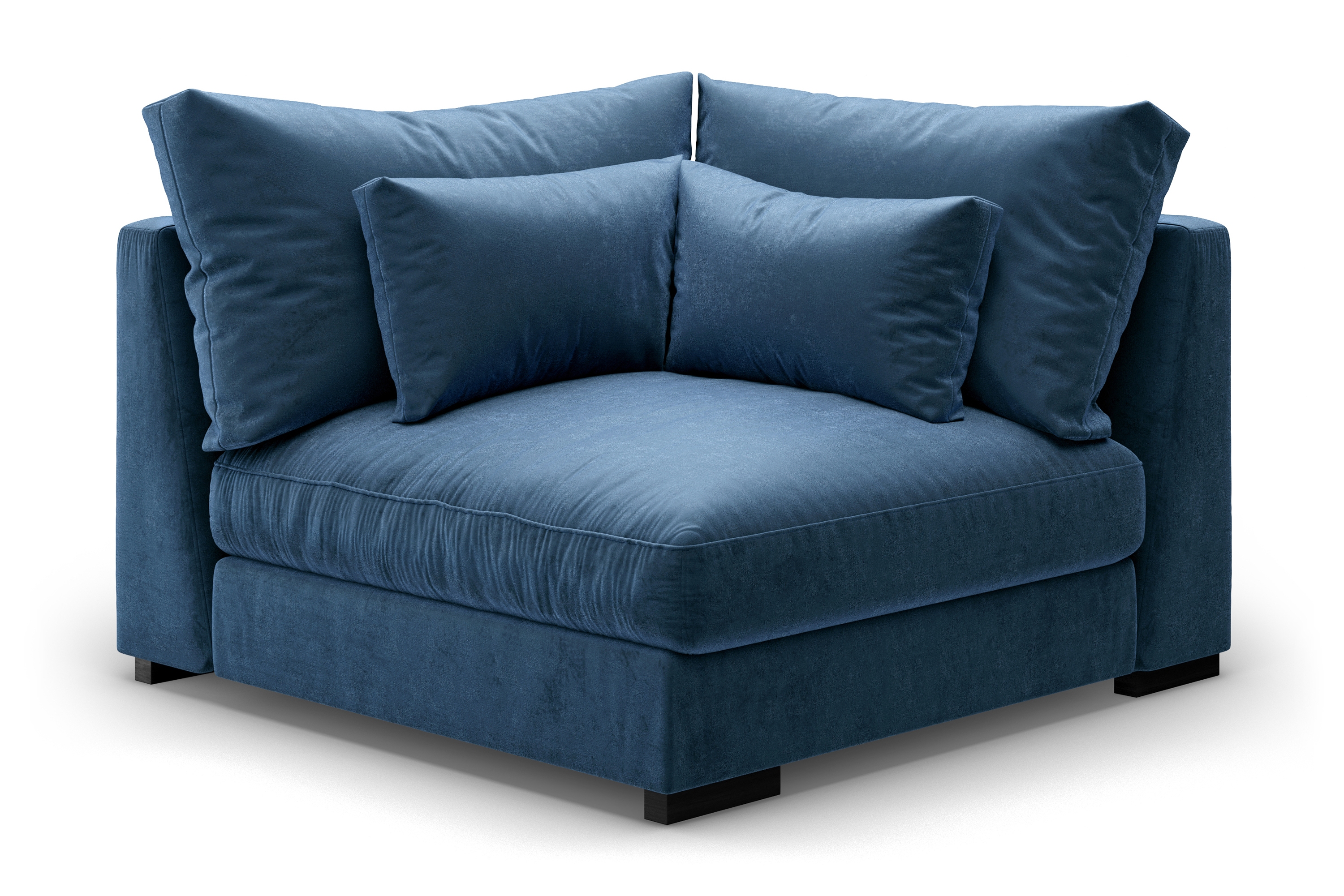 dubai hörnmodul sammet blå -