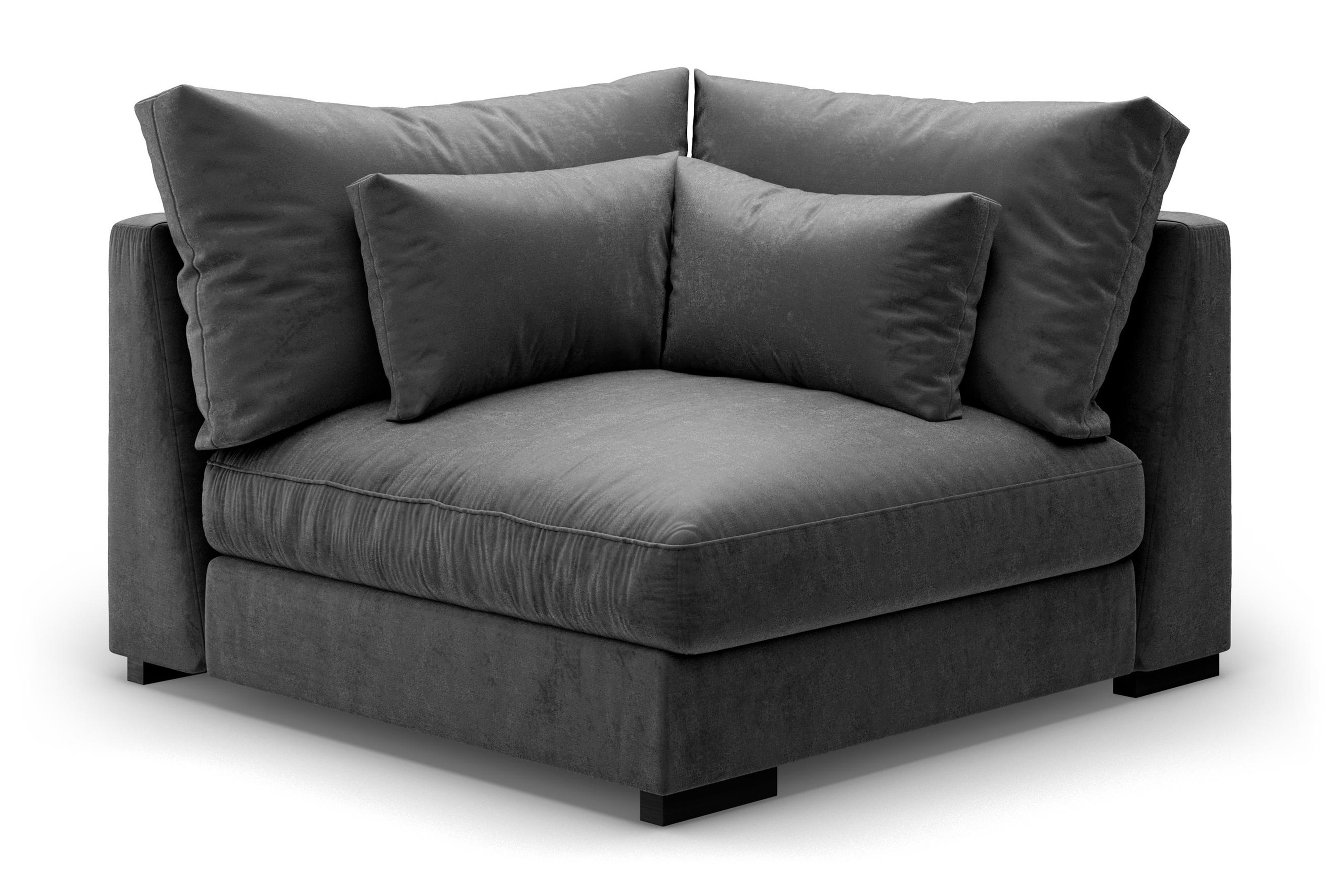 dubai hörnmodul sammet mörkgrå -