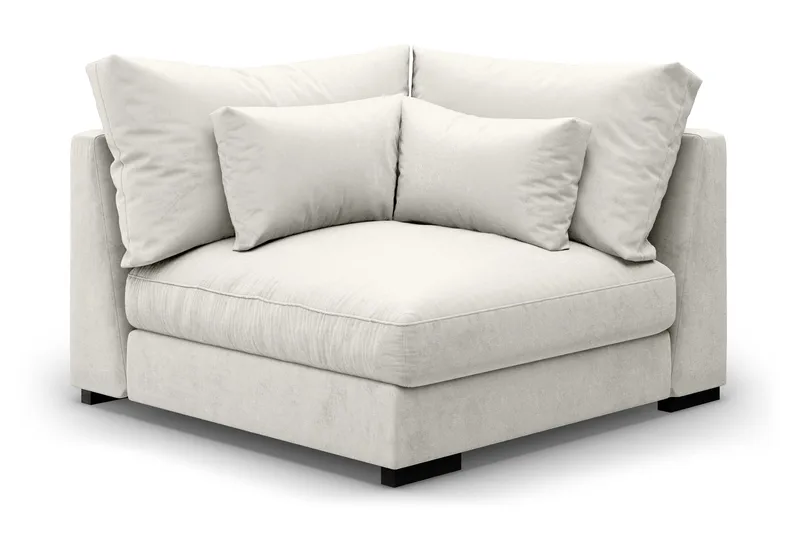 Dubai Hörnmodul Sammet - Vit - Möbler - Vardagsrum - Soffor - Modulsoffor - Hörnmodul