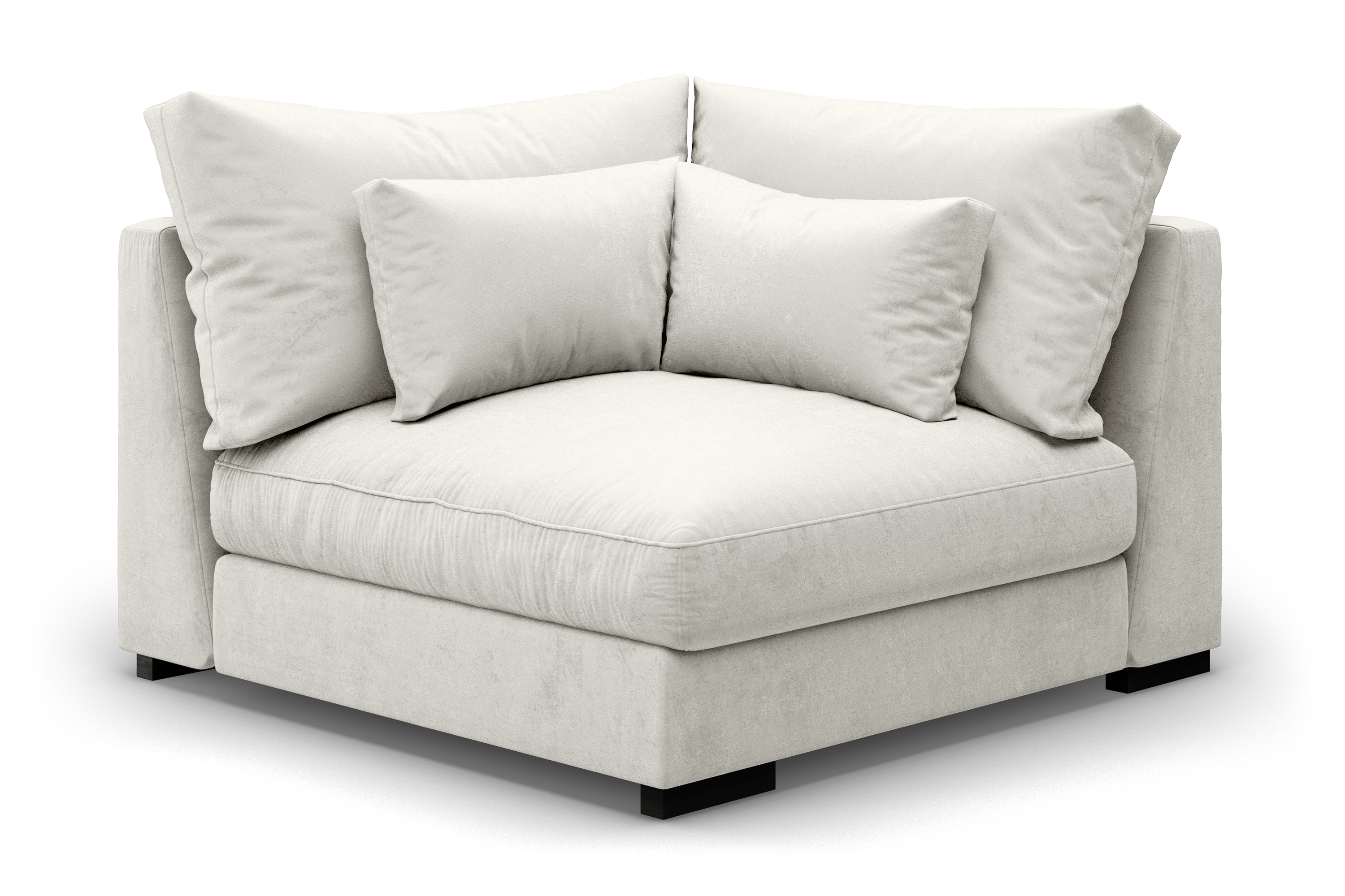 dubai hörnmodul sammet vit -