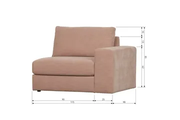 Kielstra Högermodul - Rosa - Möbler - Vardagsrum - Soffor - Modulsoffor - Hörnmodul