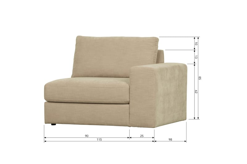 Kielstra Högermodul - Sand - Möbler - Vardagsrum - Soffor - Modulsoffor - Hörnmodul