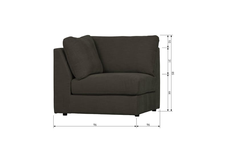 Kielstra Hörnmodul - Antracit - Möbler - Vardagsrum - Soffor - Modulsoffor - Hörnmodul