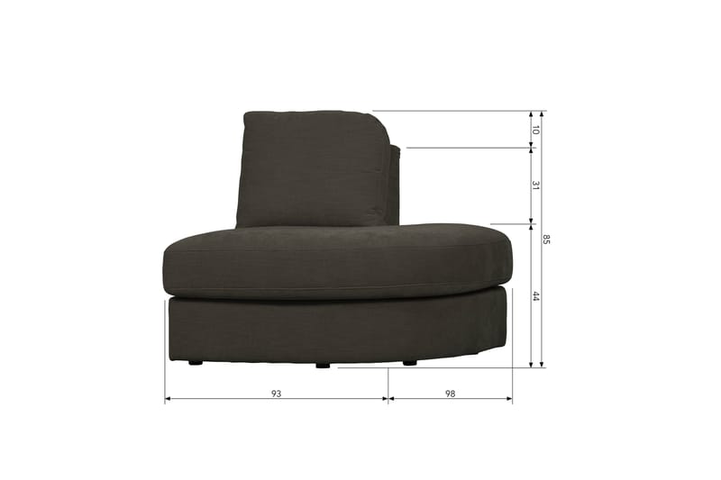 Kielstra Hörnmodul Höger - Antracit - Möbler - Vardagsrum - Soffor - Modulsoffor - Hörnmodul