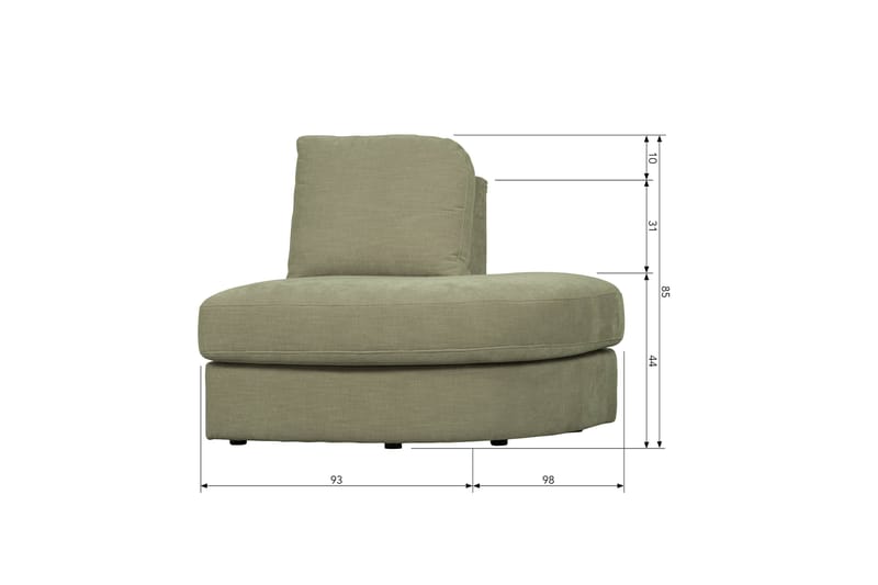 Kielstra Hörnmodul Höger - Grön - Möbler - Vardagsrum - Soffor - Modulsoffor - Hörnmodul