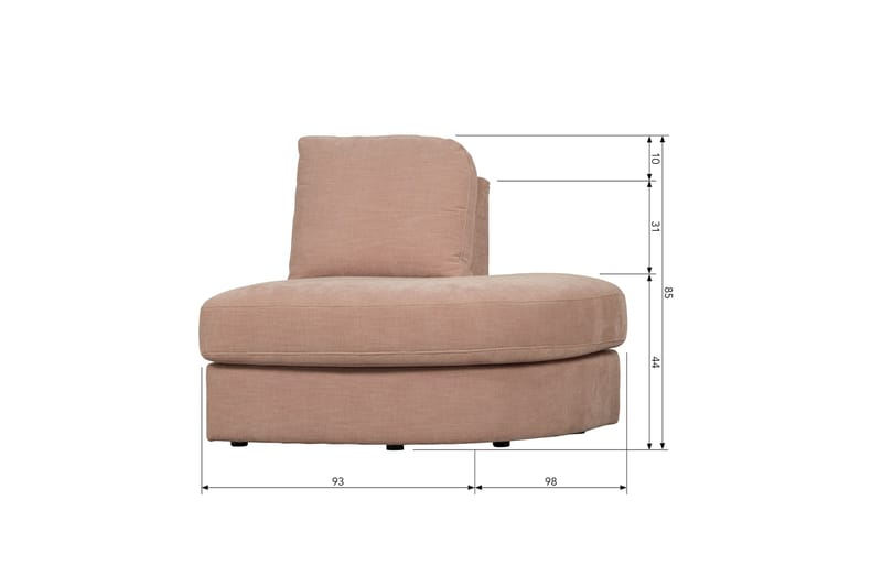 Kielstra Hörnmodul Höger - Rosa - Möbler - Vardagsrum - Soffor - Modulsoffor - Hörnmodul