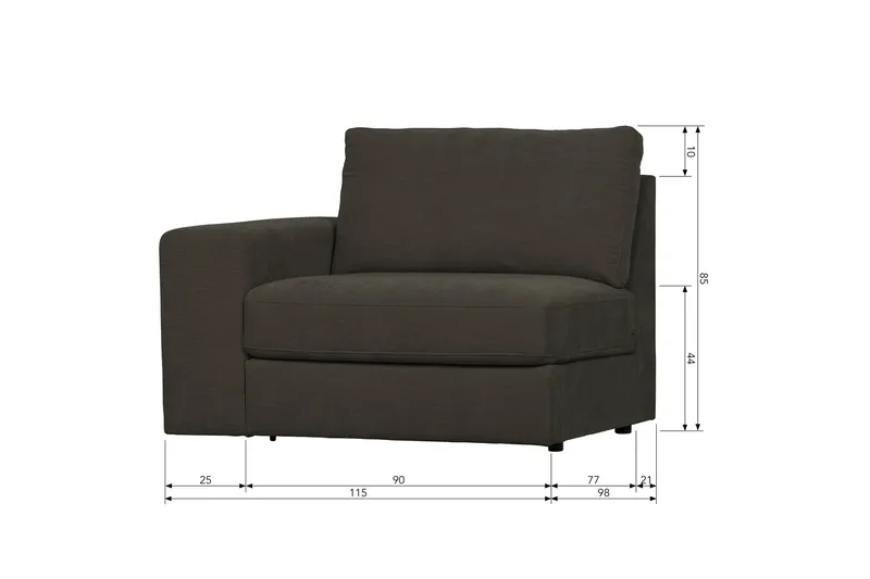 Kielstra Vänstermodul - Antracit - Möbler - Vardagsrum - Soffor - Modulsoffor - Hörnmodul