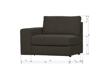 Kielstra Vänstermodul - Antracit - Möbler - Vardagsrum - Soffor - Modulsoffor - Hörnmodul