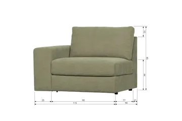 Kielstra Vänstermodul - Grön - Möbler - Vardagsrum - Soffor - Modulsoffor - Hörnmodul