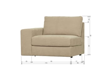 Kielstra Vänstermodul - Sand - Möbler - Vardagsrum - Soffor - Modulsoffor - Hörnmodul
