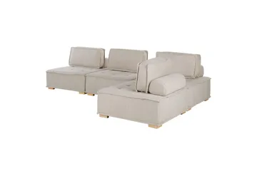 Hörnsoffa Tibro Beige/ljust trä - Beige/ljust trä - Möbler - Vardagsrum - Soffor - Modulsoffor - Komplett modulsoffa