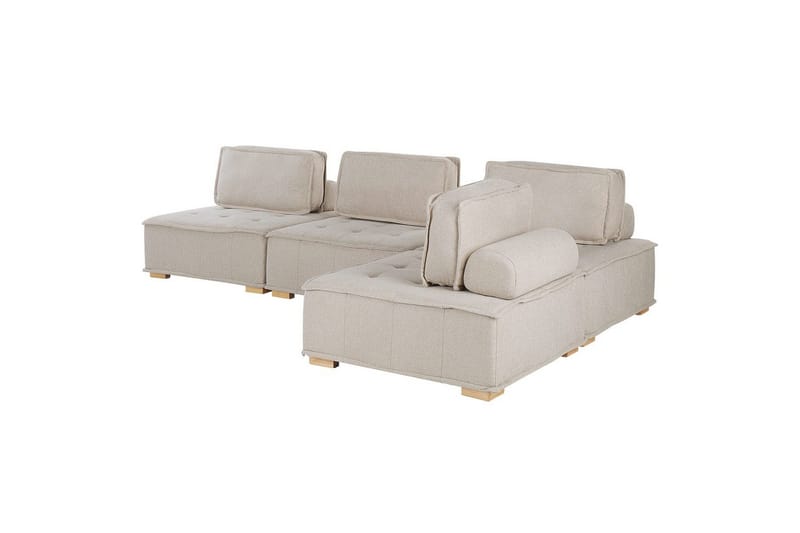 Hörnsoffa Tibro Beige/ljust trä - Beige/ljust trä - Möbler - Vardagsrum - Soffor - Modulsoffor - Komplett modulsoffa