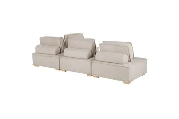 Hörnsoffa Tibro Beige/ljust trä - Beige/ljust trä - Möbler - Vardagsrum - Soffor - Modulsoffor - Komplett modulsoffa