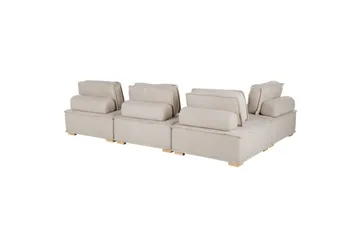 Hörnsoffa Tibro Beige/ljust trä - Beige/ljust trä - Möbler - Vardagsrum - Soffor - Modulsoffor - Komplett modulsoffa