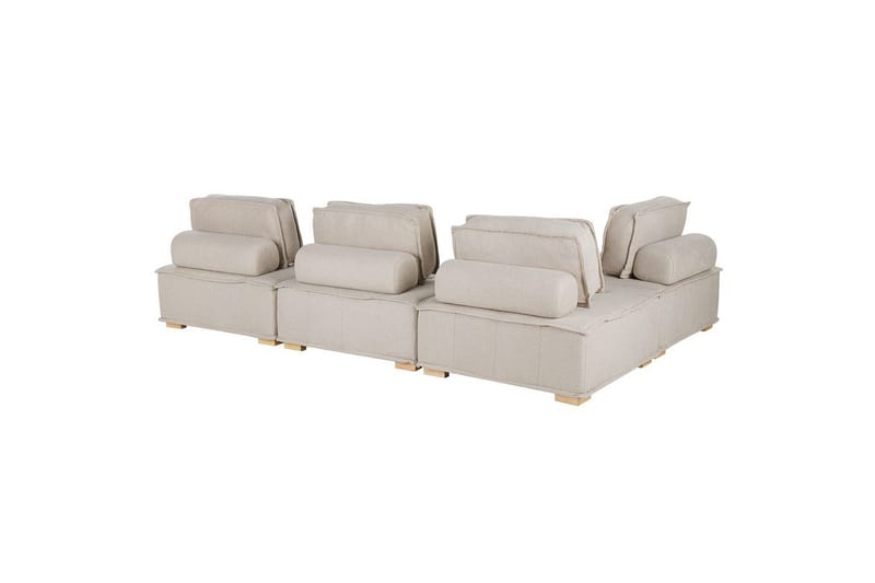 Hörnsoffa Tibro Beige/ljust trä - Beige/ljust trä - Möbler - Vardagsrum - Soffor - Modulsoffor - Komplett modulsoffa