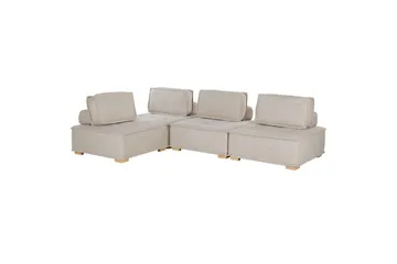 Hörnsoffa Tibro Beige/ljust trä - Beige/ljust trä - Möbler - Vardagsrum - Soffor - Modulsoffor - Komplett modulsoffa