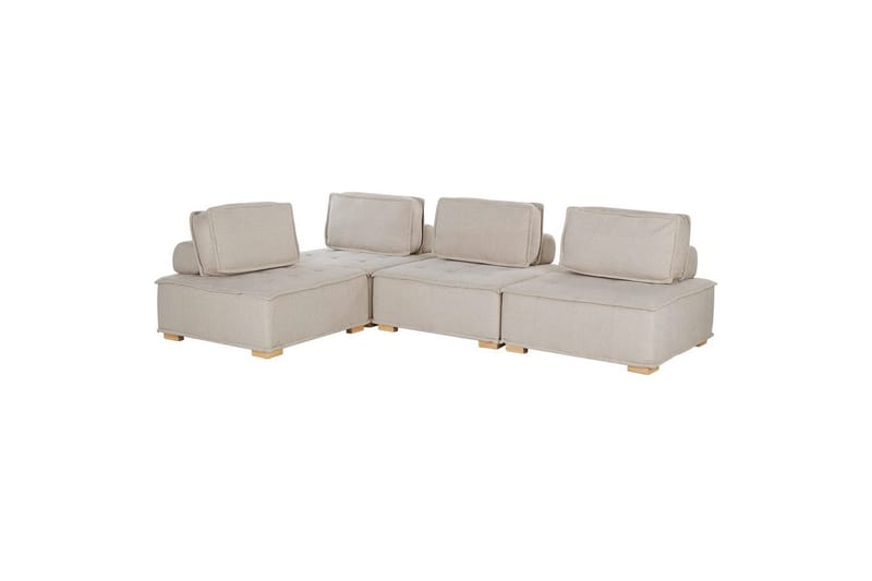 Hörnsoffa Tibro Beige/ljust trä - Beige/ljust trä - Möbler - Vardagsrum - Soffor - Modulsoffor - Komplett modulsoffa