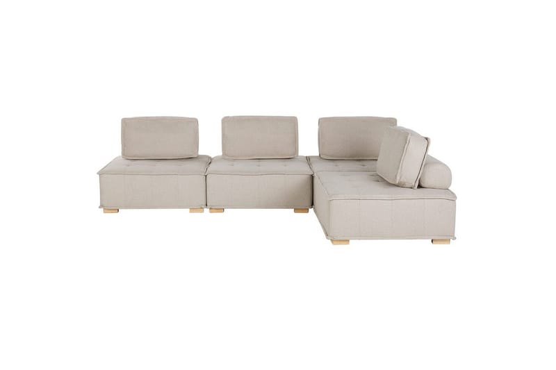 Hörnsoffa Tibro Beige/ljust trä - Beige/ljust trä - Möbler - Vardagsrum - Soffor - Modulsoffor - Komplett modulsoffa