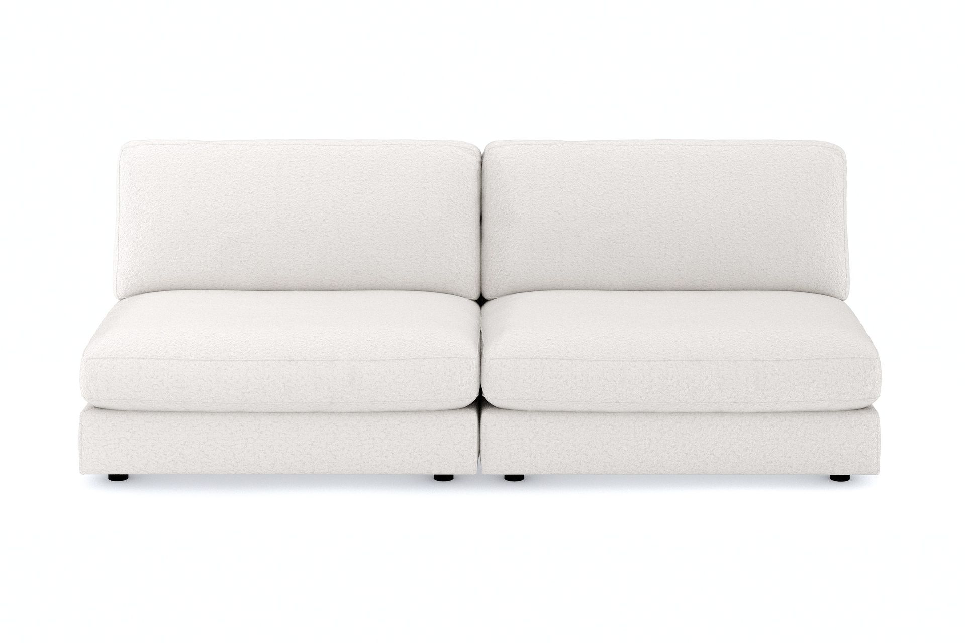 arken 4-sits modulsoffa i bouclé - vit