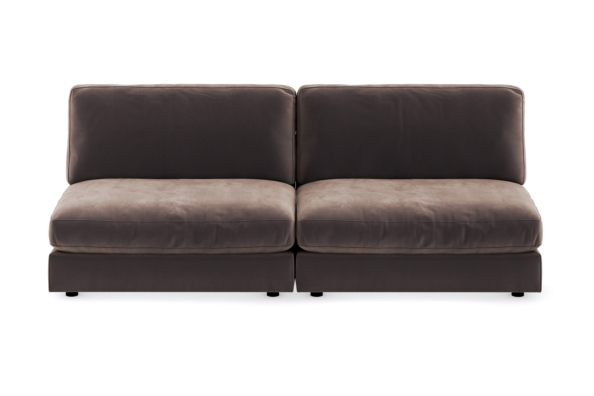 arken 4-sits modulsoffa i sammet - brun