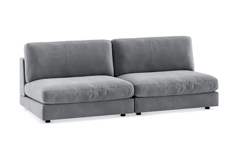 Arken 4-sits Modulsoffa i Sammet - Ljusgrå - Möbler - Vardagsrum - Soffor - Modulsoffor - Komplett modulsoffa