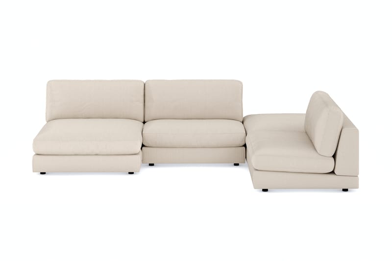Arken 6-sits U-formad Modulsoffa + Fotpall i Manchester - Beige - Möbler - Vardagsrum - Soffor - Modulsoffor - Komplett modulsoffa