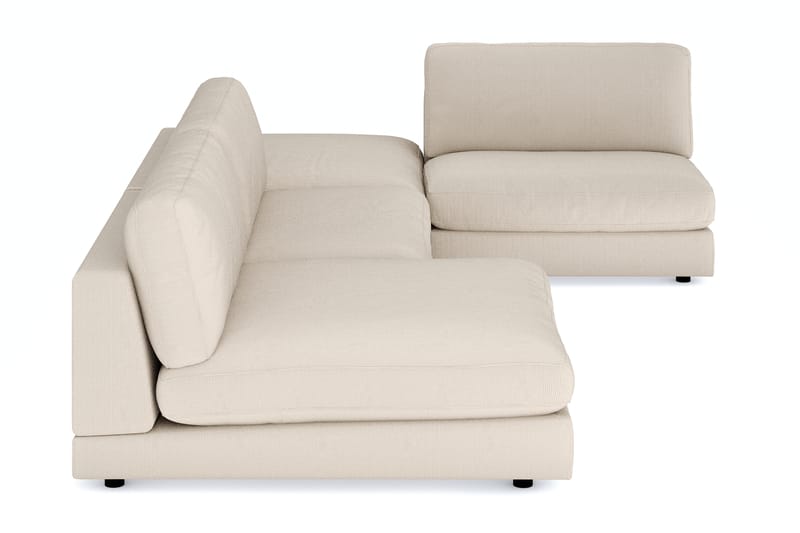 Arken 6-sits U-formad Modulsoffa + Fotpall i Manchester - Beige - Möbler - Vardagsrum - Soffor - Modulsoffor - Komplett modulsoffa