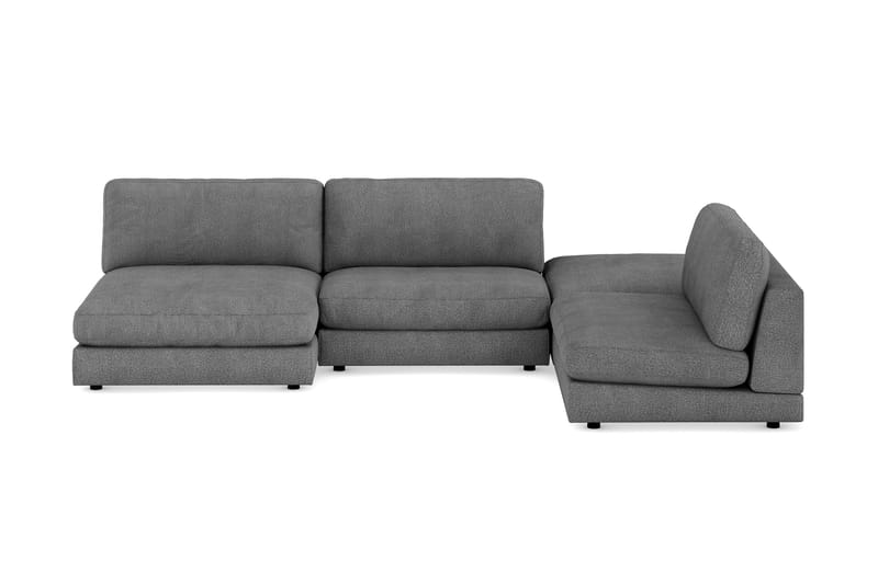 Arken 6-sits U-formad Modulsoffa + Fotpall i Tyg - Mörkgrå - Möbler - Vardagsrum - Soffor - Modulsoffor - Komplett modulsoffa