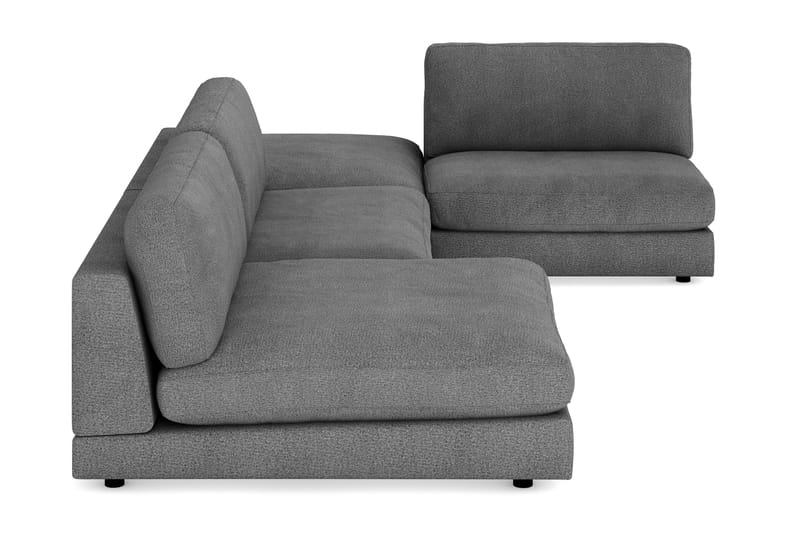 Arken 6-sits U-formad Modulsoffa + Fotpall i Tyg - Mörkgrå - Möbler - Vardagsrum - Soffor - Modulsoffor - Komplett modulsoffa