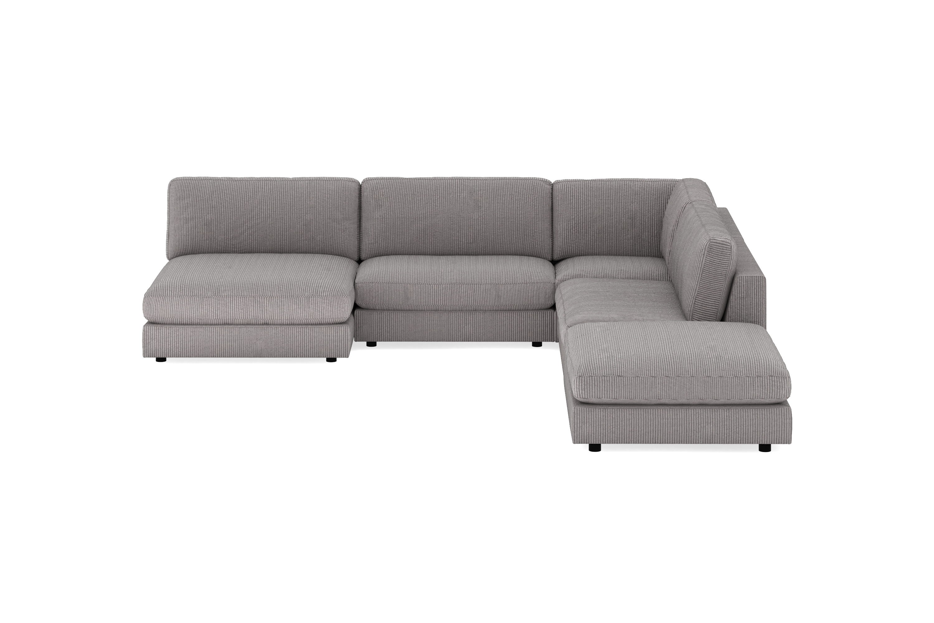 arken 6-sits vändbar l-formad modulhörnsoffa med divan + fotpall i manchester - mörkgrå