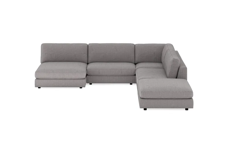 Arken 6-sits Vändbar L-formad Modulhörnsoffa med Divan + Fotpall i Manchester, Mörkgrå